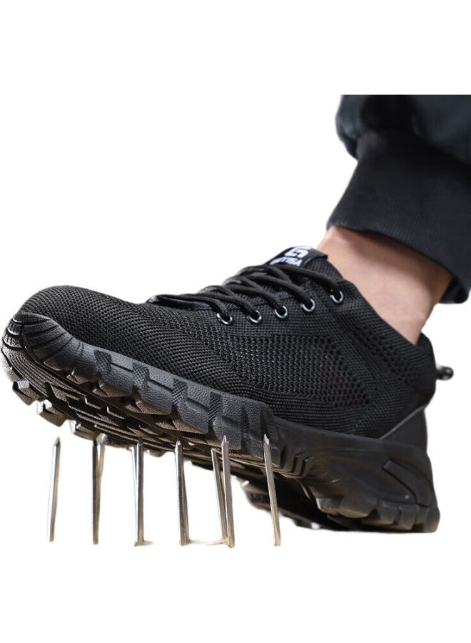 JUNBU Safety Shoes For Men, Summer Breathable Steel Toe Cap, Anti-Smashing, Anti-Puncture, Lightweight, Odor-Resistant, Construction Site Work Shoes 1125T Size 39 - Image 1