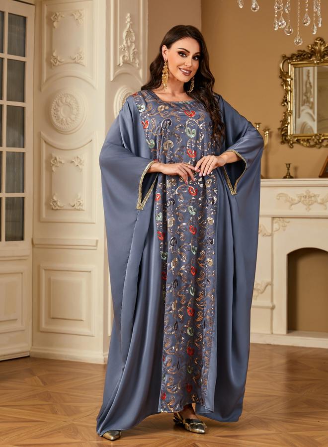 تايك تو جلابية ساتان بتطريز ترتر - Image 5