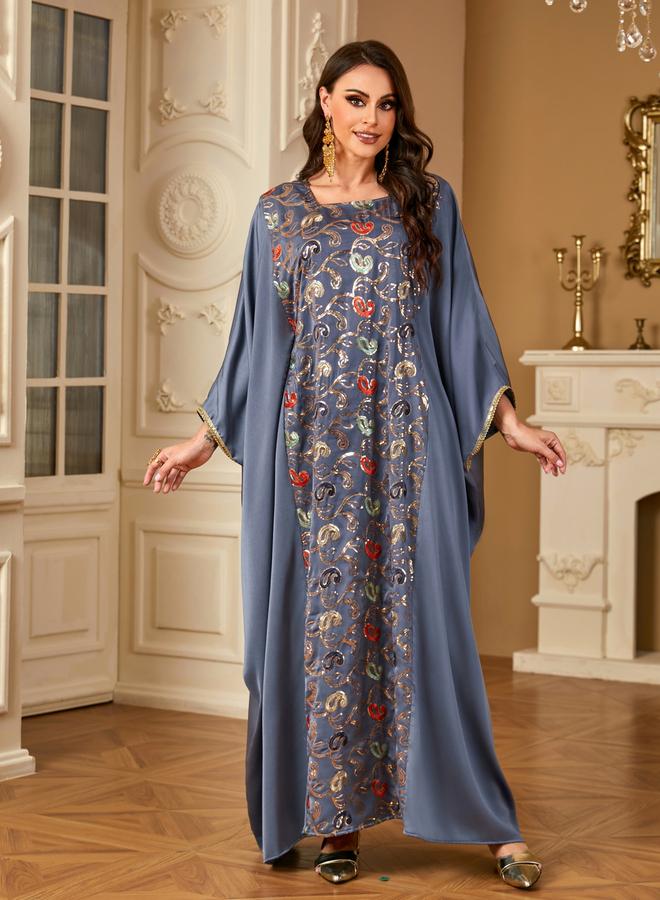 تايك تو جلابية ساتان بتطريز ترتر - Image 2