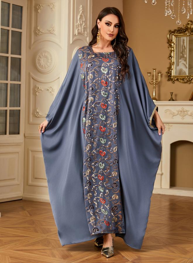 تايك تو جلابية ساتان بتطريز ترتر - Image 4