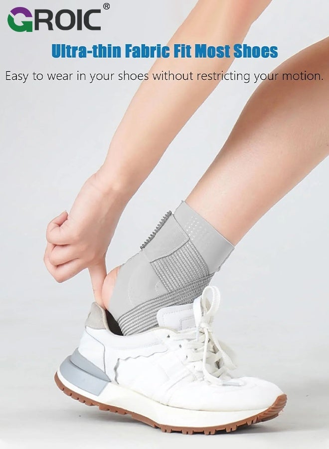 GROIC Elite Ankle Brace with Adjustable Strap and Gel Pad, Silicone Ankle Sleeve for Ankle Support and Pain Relief, Ankle Brace For Sprained Ankle, Plantar Fasciitis, Ankle Pain - Image 4