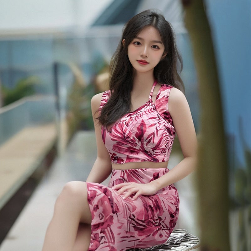 New Swimwear Women'S Trendy Bikini Bikini Split Three-Piece Set Conservative Slim Belly Covering Spring Swimsuit - Image 5