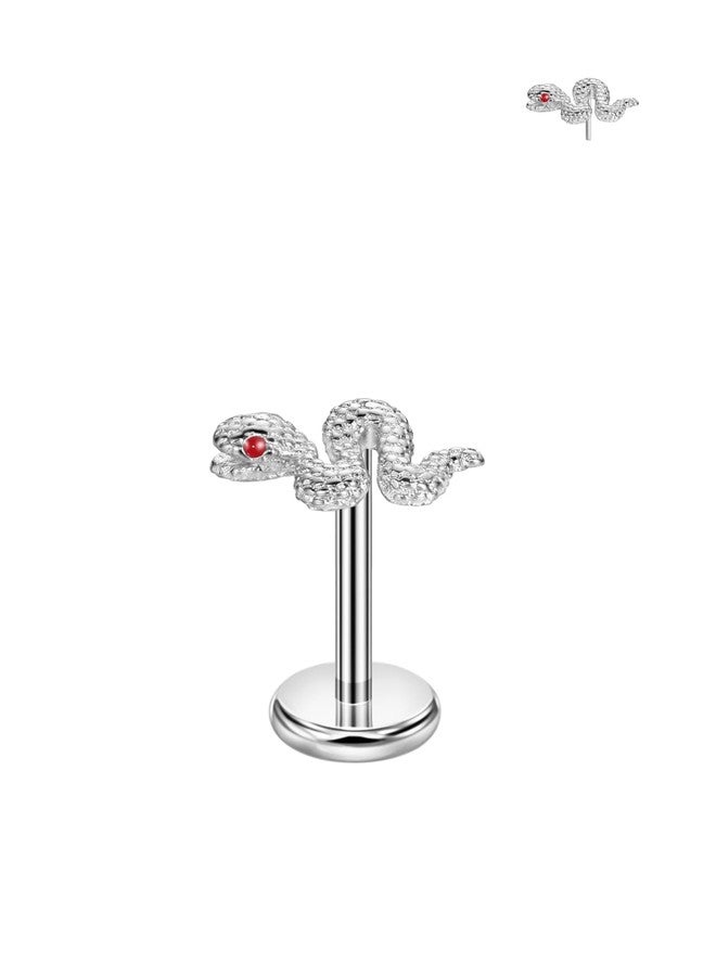 FANSING Snake Labret Studs Push Pin Earrings 6mm Length Threadless Nose Stud Surgical Steel Nose Rings for Women 20g Conch Earlobe Rook Tragus Piercing Jewelry Halloween Jewelry - Image 1