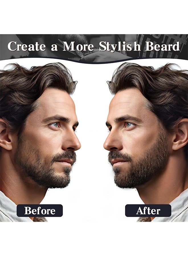 East Moon Beard Filler Pen For Men (4-Tip), Black Beard Pencil Filler For Men Waterproof Patchy Beard Solution, Natural Looking Mustache, Beard Filler Kit Long Lasting Beard Filling Pen With Brush, Shape & Define Perfect Beard - Image 2