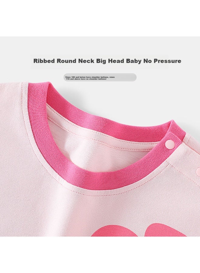 Yuzhaolin Children's T-shirt Spring Girls' Pure Cotton T-shirt Middle And Small Children's Baby Basic Top Dream Rabbit - Image 4