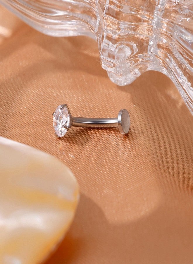 NICEIGHT 14G F136 Titanium Floating Belly Button Rings for Women Petite Flat Back CZ Belly Rings Opal Barbell Heart Curved Navel Ring Internally Threaded Belly Piercing Jewelry 8/10/12/14mm, 10mm - Image 2