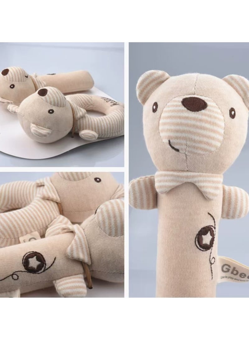 جبيه بيبي القطن العضوي هزاز عصا للأطفال حديثي الولادة مهدئا دمية طفل 0-2-year-old يد طفل لعبة هزاز الجرس - Image 1