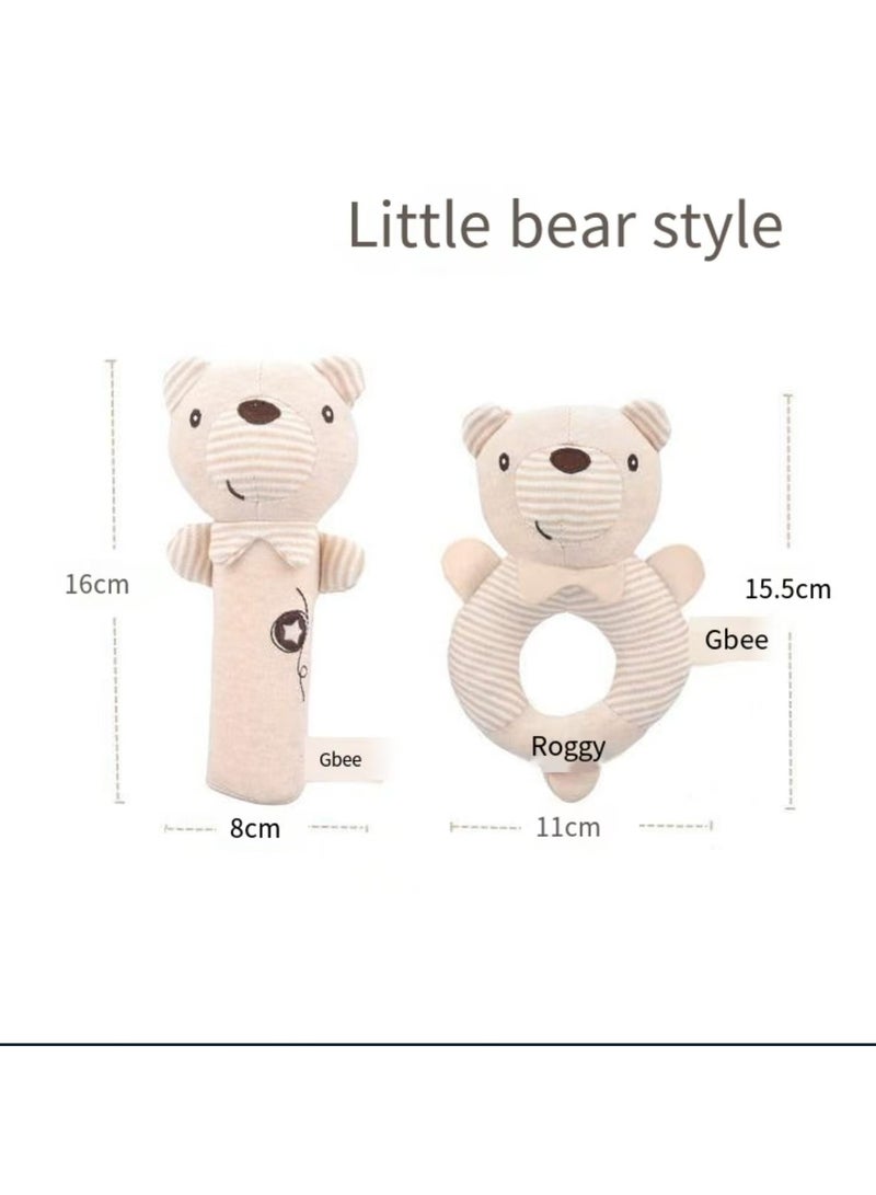 جبيه بيبي القطن العضوي هزاز عصا للأطفال حديثي الولادة مهدئا دمية طفل 0-2-year-old يد طفل لعبة هزاز الجرس - Image 3