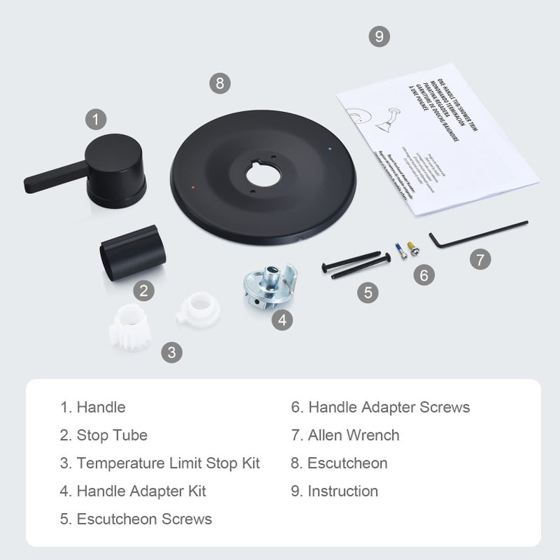 Tearel Shower And Tub Trim Kit  Compatible With Moen Posi-Temp Valve  Matte Black - Image 5
