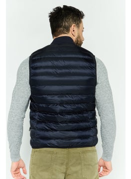 LACOSTE Men Embroidered Logo Sleeveless Puffer Vest Jacket, Navy Blue  - Image 4