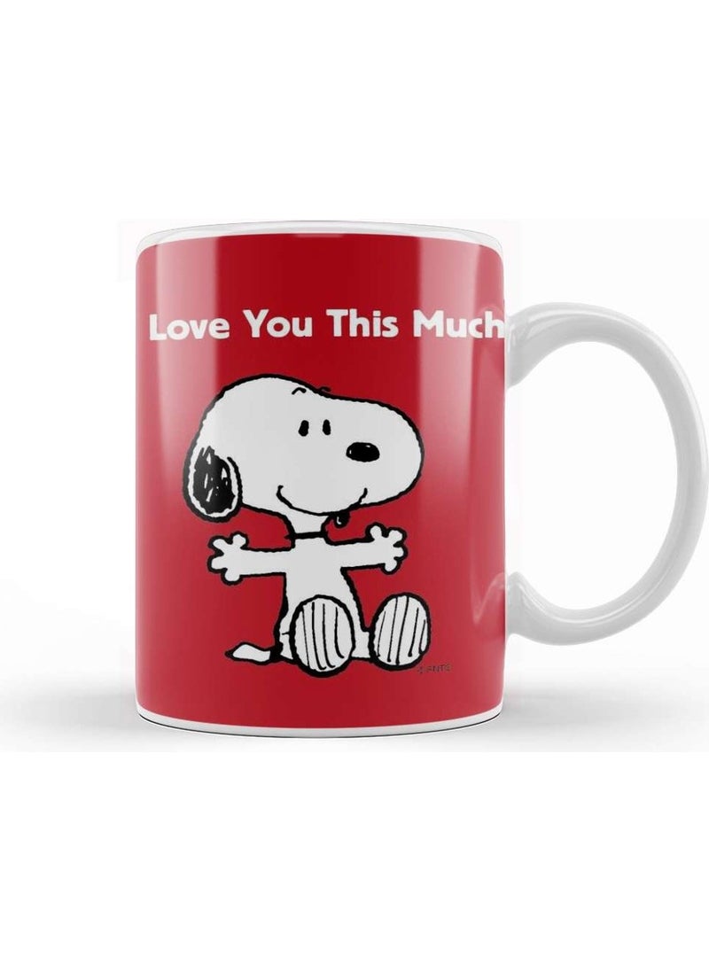Baskı Dükkanı Print Shop Snoopy Peanuts I Love You 01 Mug Porcelain 