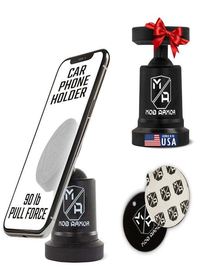 Mob Armor MobNetic Maxx - Magnetic Phone Holder for Car, USA Assembled Car Phone Mount, Supports iPhone & Android, Christmas, White Elephant for Men, Dad, Boyfriend, Husband - Black - Image 1