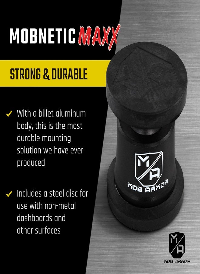 Mob Armor MobNetic Maxx - Magnetic Phone Holder for Car, USA Assembled Car Phone Mount, Supports iPhone & Android, Christmas, White Elephant for Men, Dad, Boyfriend, Husband - Black - Image 2