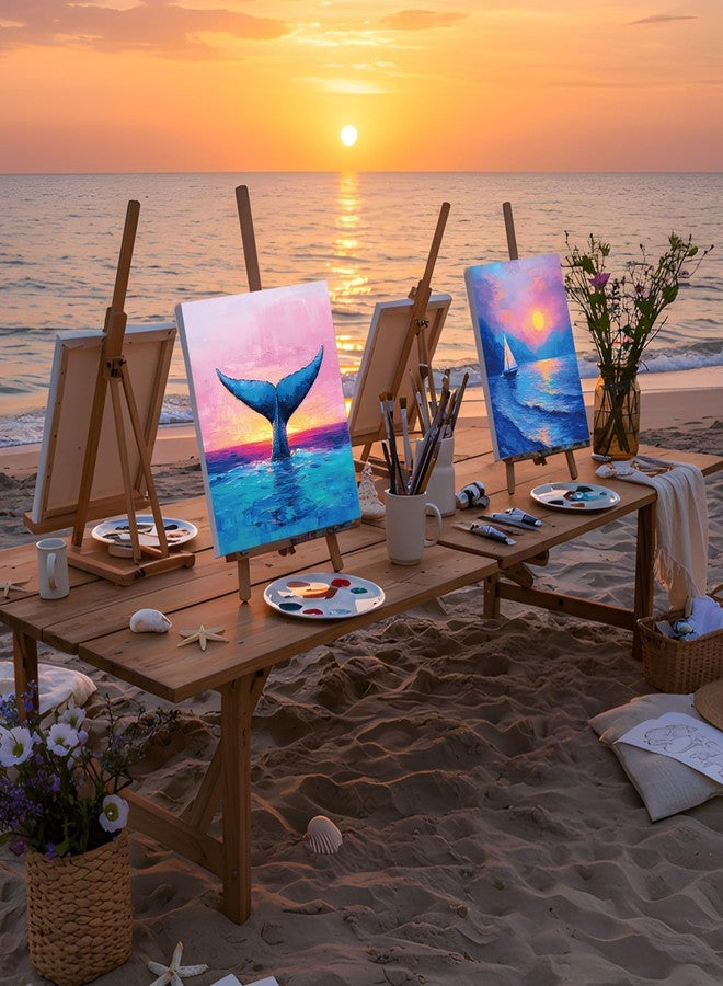 Sherr 12 Pcs Pre Drawn Canvas Pre Printed Canvas Set for Adults Cute Printed to Paint Set Theme Painting for Summer Party Favor(Beautiful Scenery,8 x 10 Inch) - Image 5