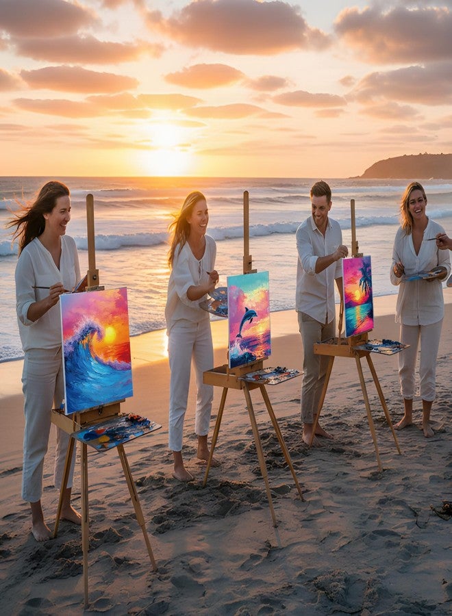 Sherr 12 Pcs Pre Drawn Canvas Pre Printed Canvas Set for Adults Cute Printed to Paint Set Theme Painting for Summer Party Favor(Beautiful Scenery,8 x 10 Inch) - Image 4