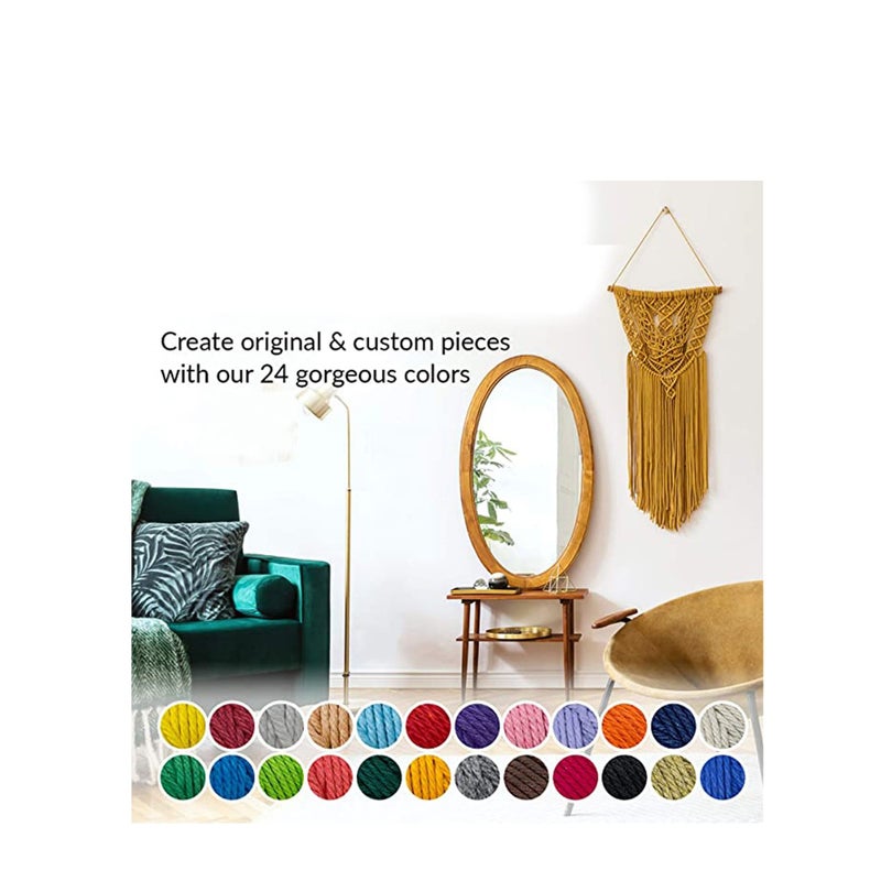 SOLARAE Macrame Cord Gold 100% Cotton Cord Rope For Macrame 3 Mm Natural And Colored Craft String Yarn Materials 100 M Long - Image 2