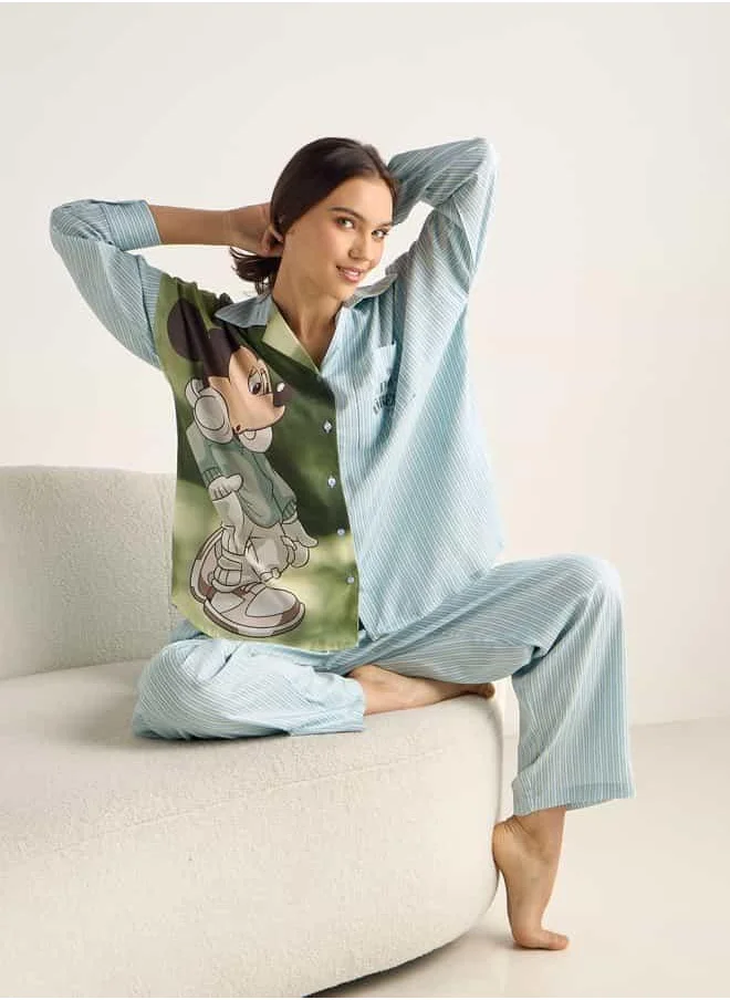 FAV Mickey Mouse Print Shirt and Pyjama Set