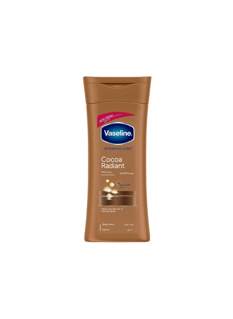 Vaseline Intensive Care Cocoa Butter Lotion Made with 100% Pure Cocoa Butter for a Natural Glow 200ml Promotion 200ml 200ml