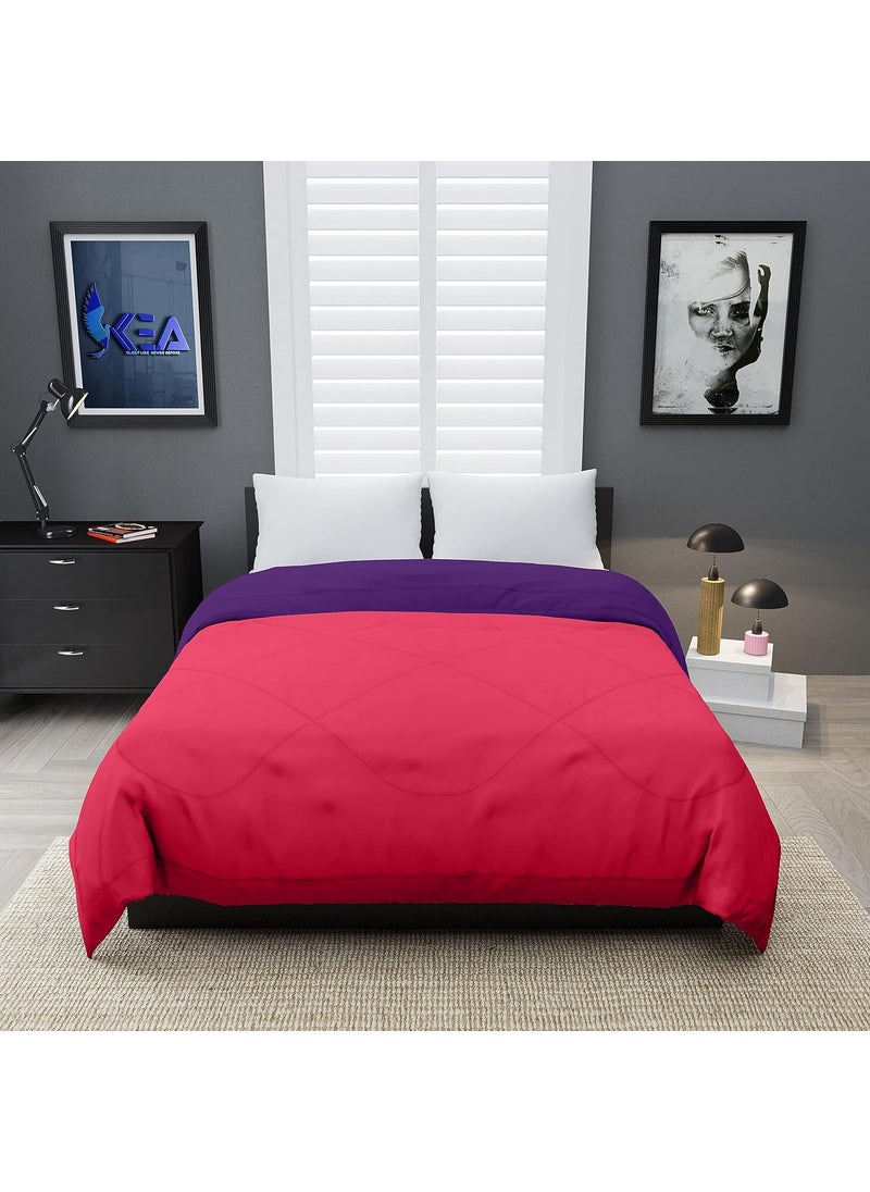 KEA KEA Microfibre Reversible Single Bed ComforterDuvet for All Weather Pink Purple 250GSMComforter Single  - Image 2