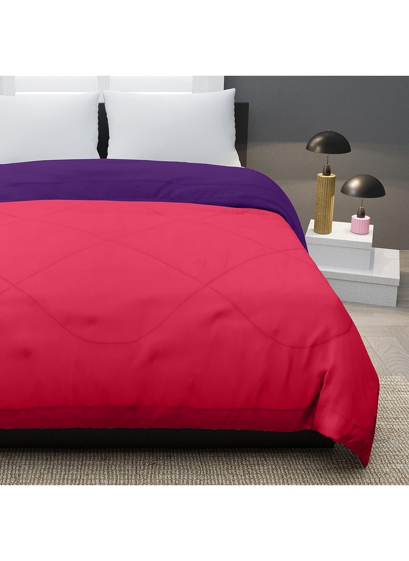 KEA KEA Microfibre Reversible Single Bed ComforterDuvet for All Weather Pink Purple 250GSMComforter Single  - Image 5