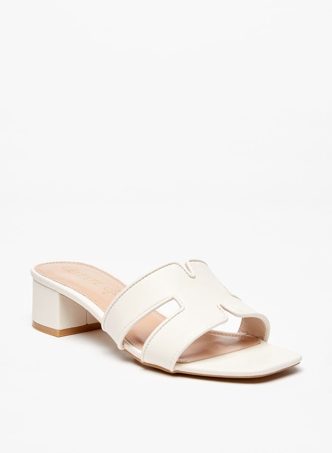 سيليست صنادل نسائية انزلاقية بكعب عريض وملمس بارز - Image 1