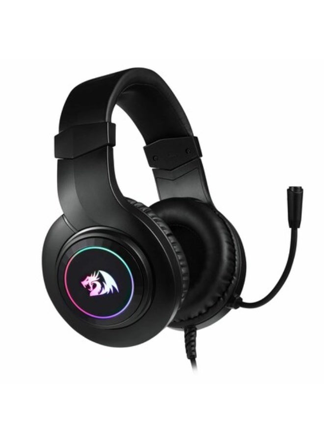 Redragon HYLAS H260 RGB Gaming Headphone, 50mm Audio Drivers, Passive Noise Isolation, 3.5mm Audio & Mic Jack, USB-A Connector, 6ft Cable Length, Black | H260-RGB - Image 2