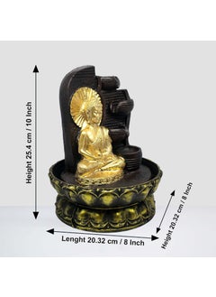 SPLICE SPLICE Resin Buddha Water Fountain LED Light 4Tier for Home Decor Showpiece  - Image 2