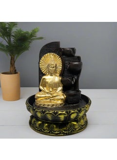 SPLICE SPLICE Resin Buddha Water Fountain LED Light 4Tier for Home Decor Showpiece  - Image 1