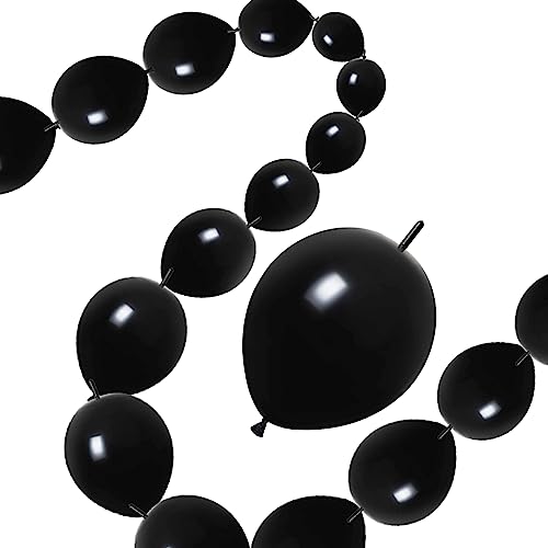 JINUPHION 100 Pcs Quick Link Balloons Black 10 inch Latex Linking Balloons for Balloon WallArchesChains Birthday Party Wedding Anniversary Graduation Arch Party Decor black - Image 1