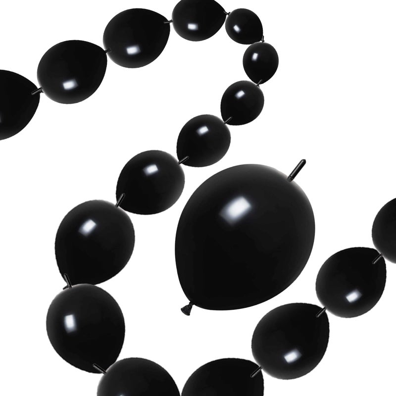 JINUPHION 100 Pcs Quick Link Balloons Black 10 inch Latex Linking Balloons for Balloon WallArchesChains Birthday Party Wedding Anniversary Graduation Arch Party Decor black - Image 3