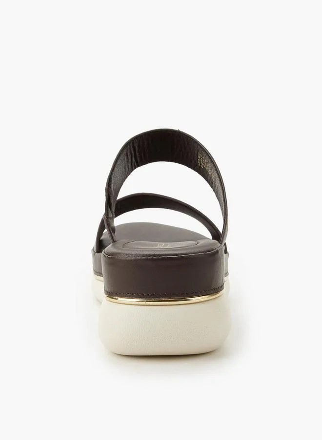 Flora Bella By Shoexpress BROWN Women Monogram Print Wedge Sandals for Women | Best Price UAE