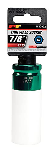 Performance Tool W32922 Performance Tool 1/2-Inch Impact Drive 7/8-Inch Thin Wall Socket , Green - Image 1
