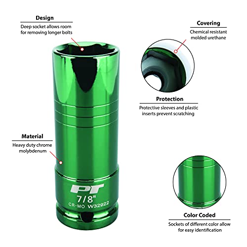 Performance Tool W32922 Performance Tool 1/2-Inch Impact Drive 7/8-Inch Thin Wall Socket , Green - Image 4