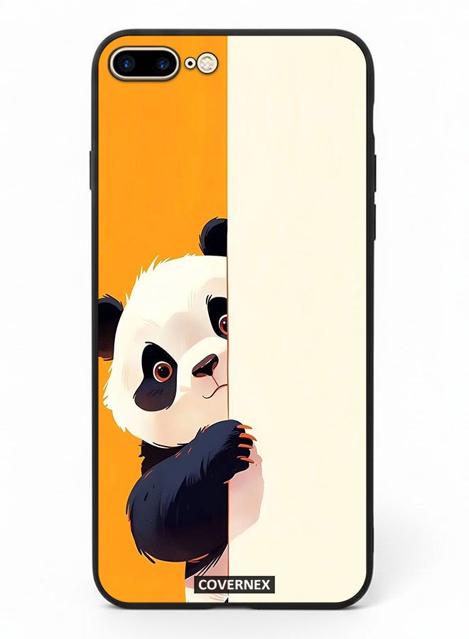 Covernex Apple iPhone 8 Plus Protective Case Cover Printed Featuring Cute Peek Behind The Wall Illustration - Image 2