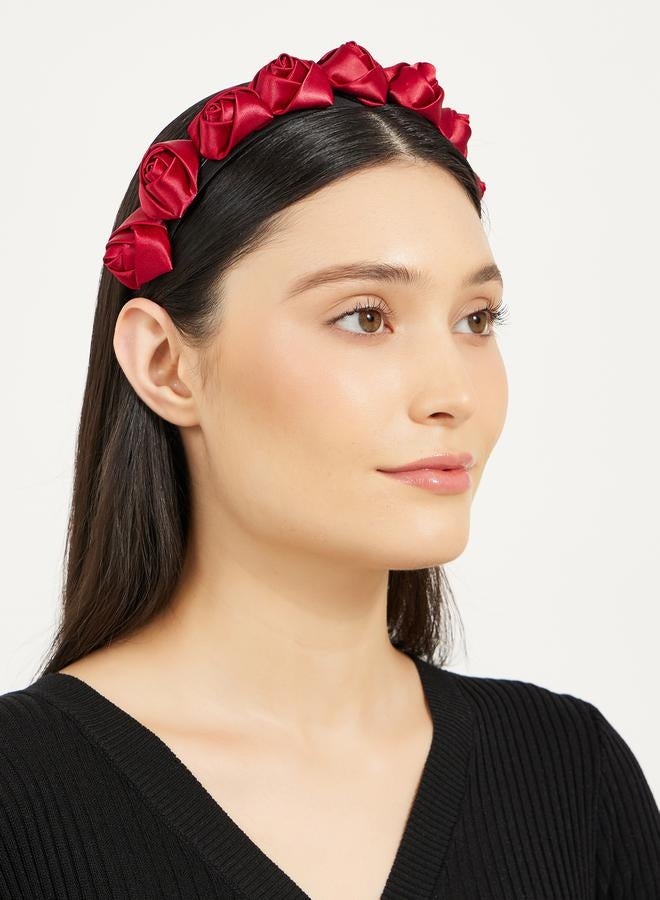 ستايلي طقم من قطعتين - طوق شعر بتطريز زهور - Image 2