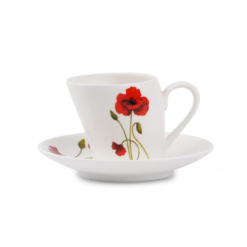Dandy lines England by DATA Dandy Lines Lara Red Poppy Cups and Saucers 50012 Pack of 12 - Image 4