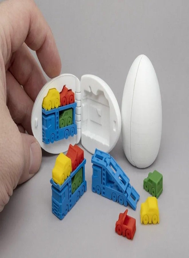 3D CRAFT 3D-Printed Surprise Egg Toy Set – Mini Car Carrier Truck with 3 Colorful Micro Cars – Portable STEM Fidget Toy for Kids – Travel-Friendly Educational Playset for Boys & Girls (Egg Toy) - Image 1
