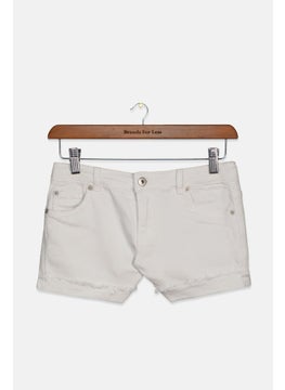 Kids Girl Riley Denim Short, White