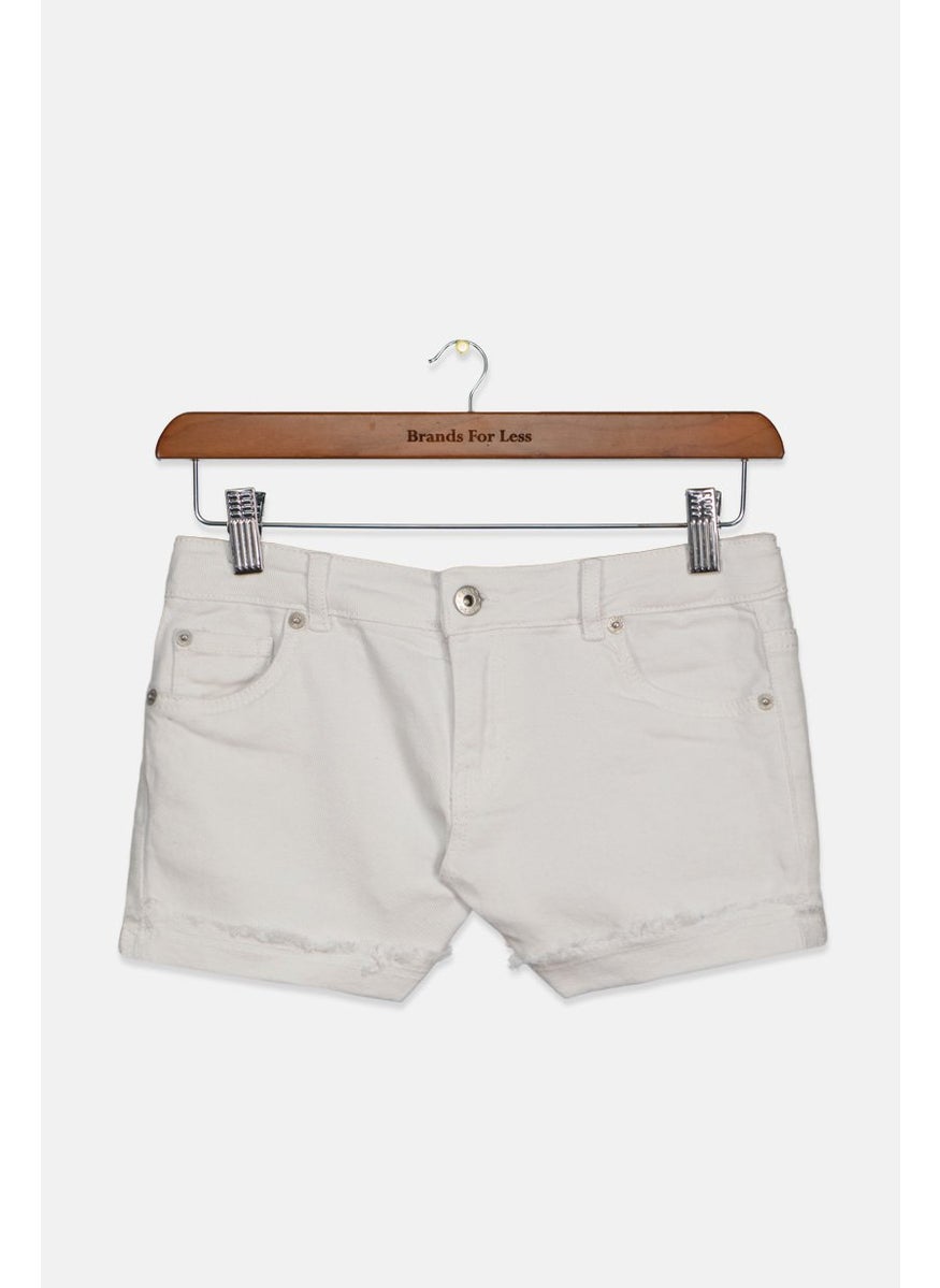 LUCKY BRAND - Kids Girl Riley Denim Short, White - Image 1