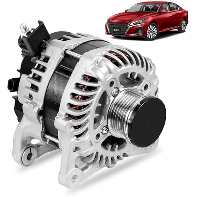 KDM Alternator Fit for Nissan Altima L4 2.5L 2019 2020 2021 2022,12V 120AMP 6-Groove Pulley Clockwise,High Output Replacement A005TE0381ZX,11893,23100-6CA0A - Image 1