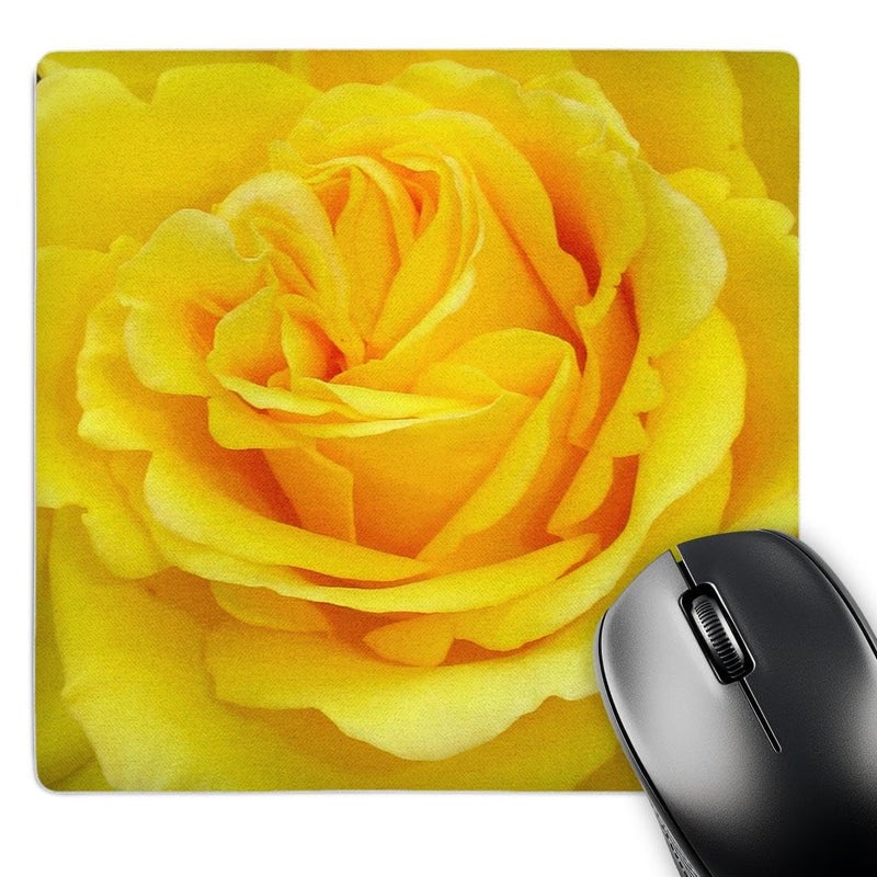 3dRose LLC 8 x 8 x 0.25 Inches Mouse Pad, Rose Yellow (mp_21383_1) - Image 1