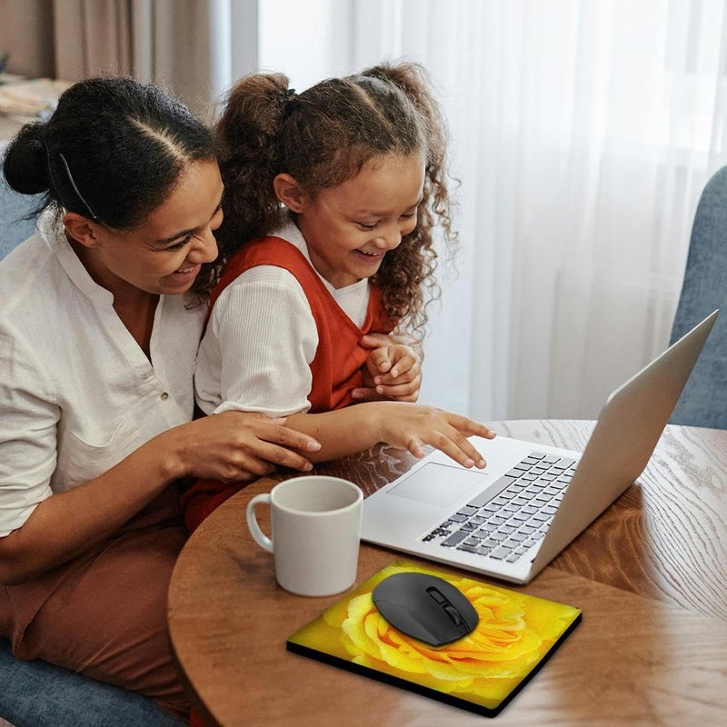 3dRose LLC 8 x 8 x 0.25 Inches Mouse Pad, Rose Yellow (mp_21383_1) - Image 2