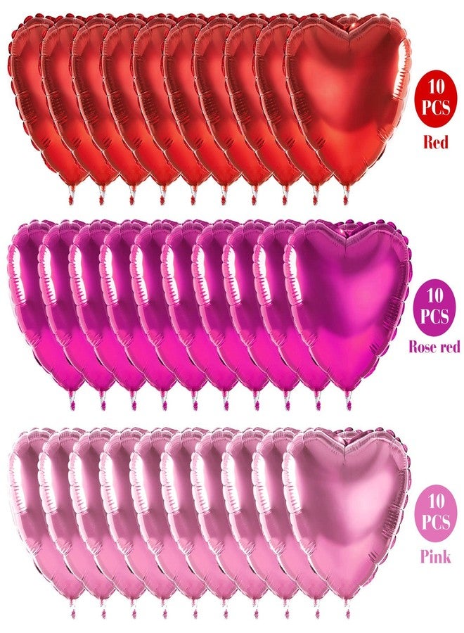 أستارون مجموعة أستارون من 30 بالونًا على شكل قلب باللونين الأحمر والوردي، مثالية لتزيين حفلات عيد الحب، بالإضافة إلى بالونات كبيرة على شكل قلب مقاس 18 بوصة مصنوعة من رقائق معدنية على شكل قلب باللون الأحمر الوردي، لتزيين حفلات الزفاف وحفلات توديع العزوبية في ليلة رومانسية. - Image 2