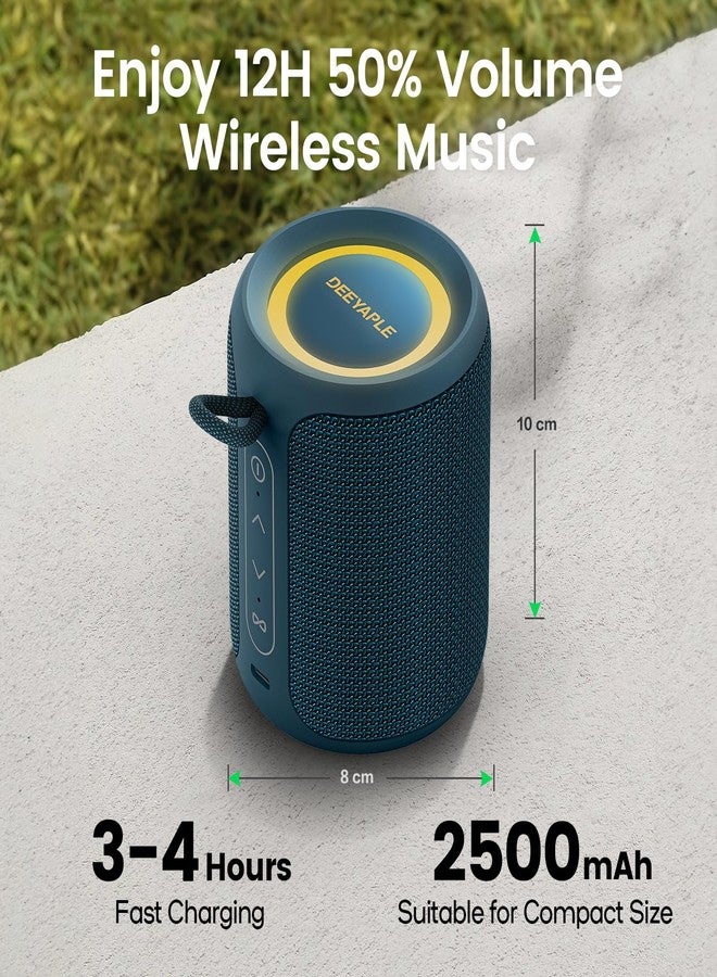 Deeyaple Bluetooth Speaker, Intense Bass Bluetooth Speaker, Bluetooth 5.3 Connected Speaker, 15W Bluetooth Speaker, IPX7 Waterproof, Dual Stereo Pairing (Blue) - Image 3