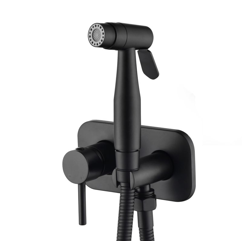 Senhozi Matte Black Bidet Sprayer for Toilet, Warm Water Handheld Bidet Sprayer with Hot and Cold Mixing Valve, Bidet Attachment for Toilet, SE-0002-2-BK - Image 1