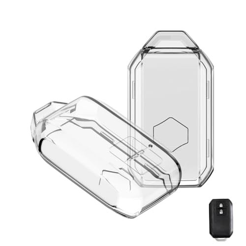 Keyzone Clear TPU Key Cover Compatible for Victoris, Jimny, Baleno, Grand Vitara, Xl6, Ignis, Swift, Ertiga, New Brezza 2022, Dzire, Fronx 2 Button Smart Key (Clear TPU) - Image 1
