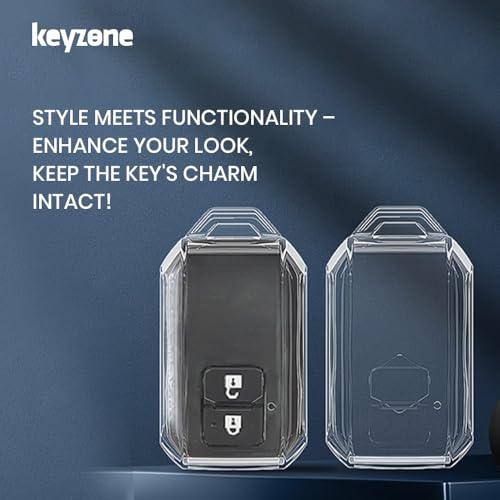 Keyzone Clear TPU Key Cover Compatible for Victoris, Jimny, Baleno, Grand Vitara, Xl6, Ignis, Swift, Ertiga, New Brezza 2022, Dzire, Fronx 2 Button Smart Key (Clear TPU) - Image 5