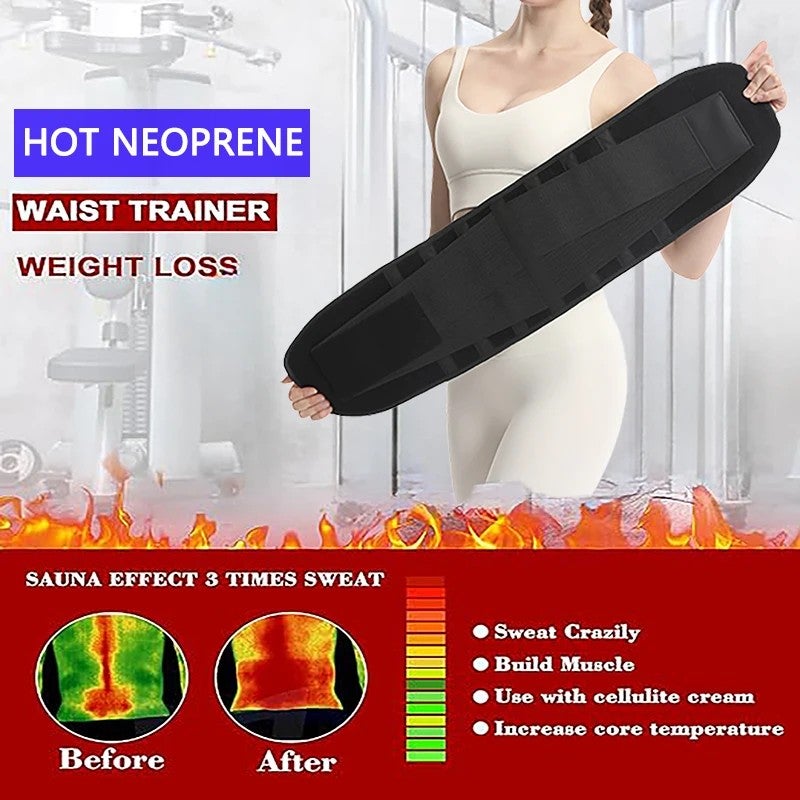 Bluejw Capture Body Heat Neoprene Waist Trimmer Sweat Band - Increase Perspiration & Maximize Workouts Wrap for Women & Men - Fitness & Weight Loss - Image 5