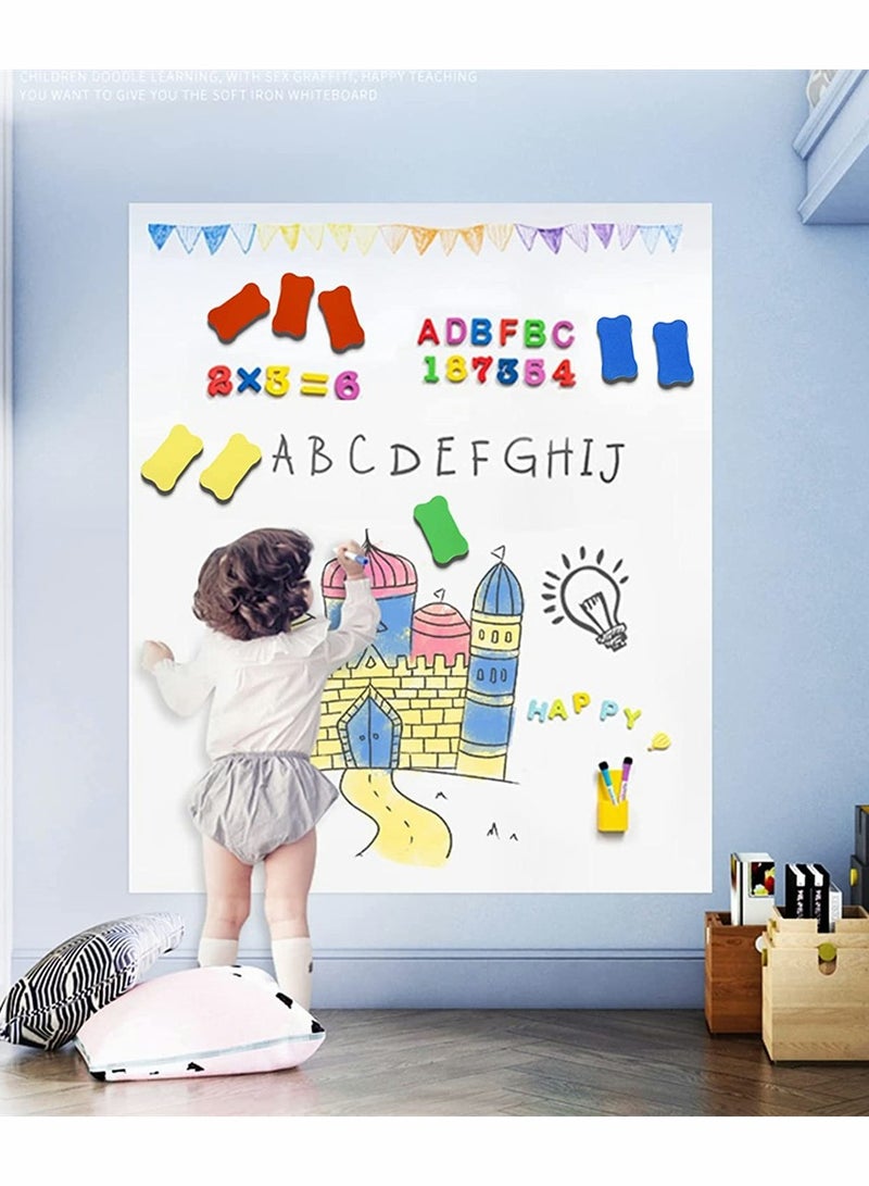 Mini Dry Erase Erasers, Magnetic Whiteboard Dry Erase Erasers, Chalkboard Cleaner Wiper for Kids and Classroom Teacher Supplies, Home and Office (32 Pack, 4 Color) - Image 3