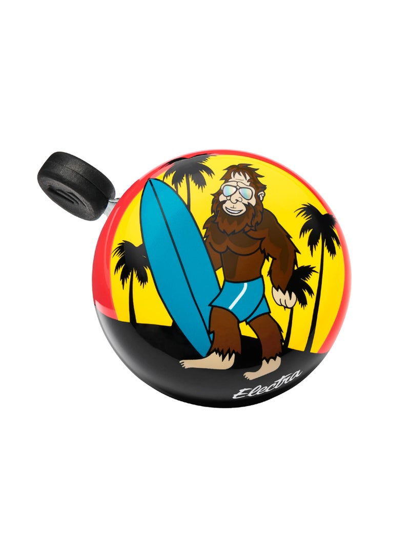 Electra Surfsquatch Ringer Bike Bell, Aluminum, Fits Standard Bicycle Handlebars, Sun Yellow/Red